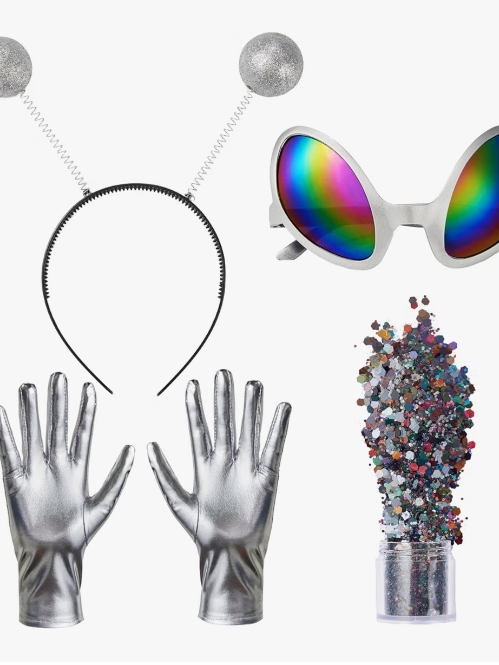 Silver Mirrored Rainbow Lens Sunglasses - Party Accessories